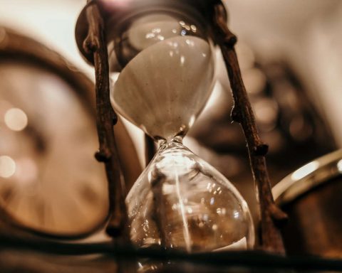 sand falling through an hourglass